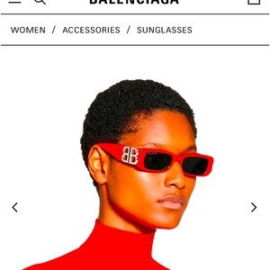Balenciaga Sunglasses red hot with gold hardware certificate of authenticity